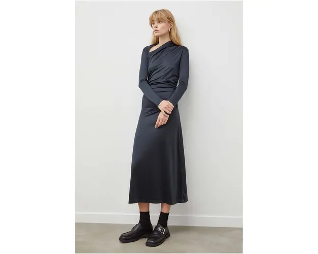 Day Birger et Mikkelsen rochie culoarea negru, maxi, evazati