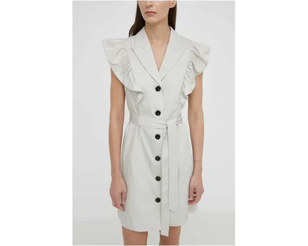 Bruuns Bazaar rochie PinBBMikala dress culoarea gri, mini, drept, BBW3831