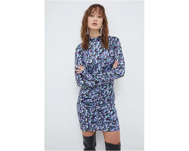 Rotate rochie culoarea negru, mini, mulata