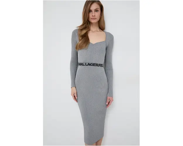 Karl Lagerfeld rochie culoarea gri, mini, mulata