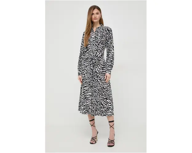 Karl Lagerfeld rochie culoarea negru, midi, evazati