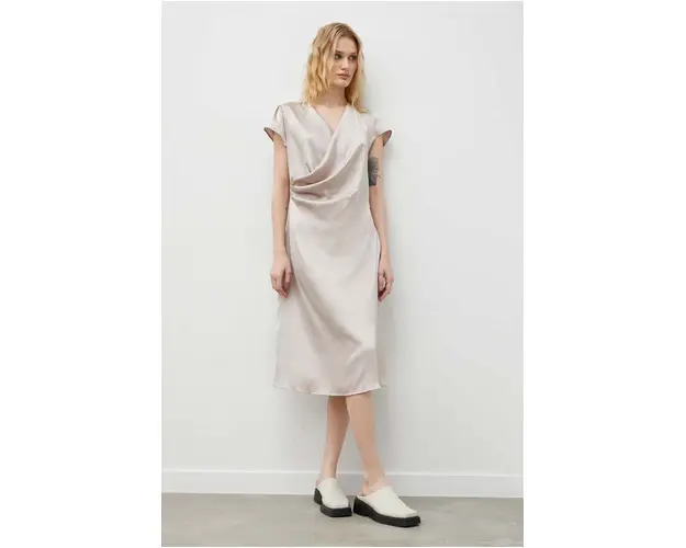 Bruuns Bazaar rochie culoarea bej, mini, drept