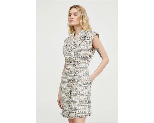 Bruuns Bazaar rochie culoarea bej, mini, drept