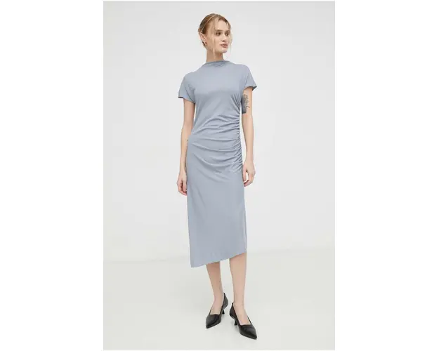 Tiger Of Sweden rochie culoarea gri, midi, drept