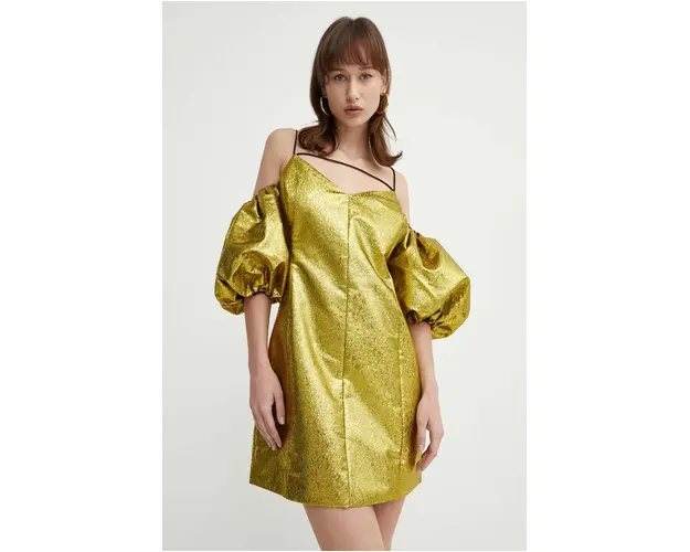 Stine Goya rochie culoarea galben, mini, drept SG5549