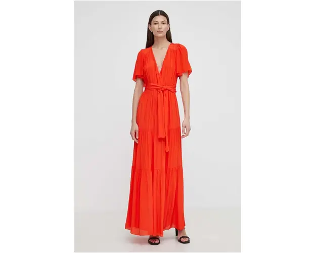BA&SH rochie NATALIA culoarea portocaliu, maxi, evazati, 1E24NATA