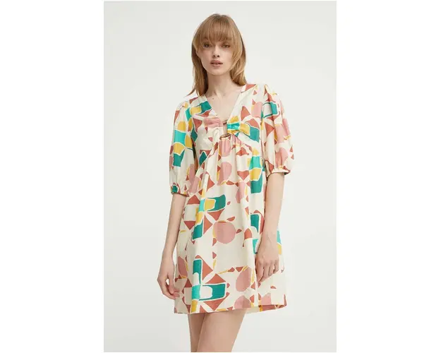 BA&SH rochie ARANCIA culoarea bej, mini, oversize, 1E24ARAN