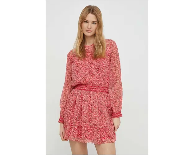Pepe Jeans rochie culoarea rosu, mini, evazati