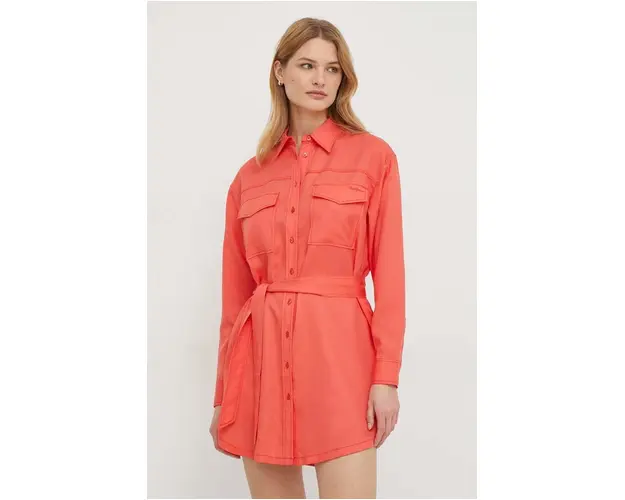 Pepe Jeans rochie Beate culoarea rosu, mini, drept