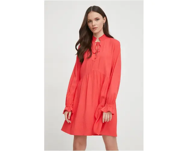 Pepe Jeans rochie BEVERLY culoarea roz, mini, evazati