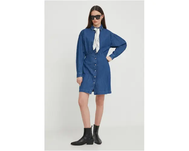 Pepe Jeans rochie jeans JULIE culoarea albastru marin, mini, evazati
