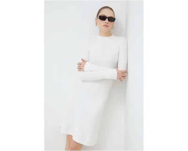 Max Mara Leisure rochie culoarea bej, mini, evazati 2416320000000