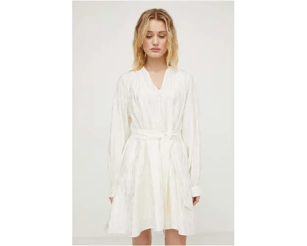Samsoe Samsoe rochie culoarea bej, mini, evazati