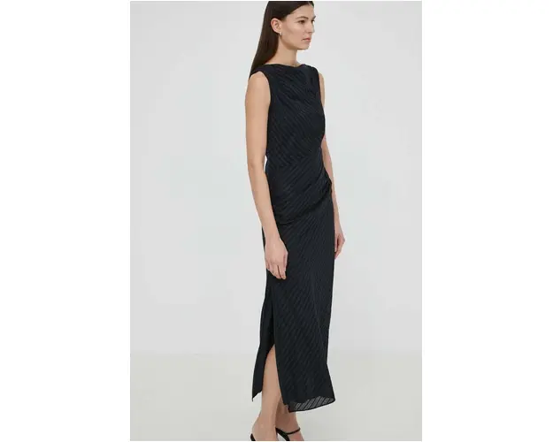 Samsoe Samsoe rochie din bumbac SAHIRA culoarea negru, maxi, drept, F24100120