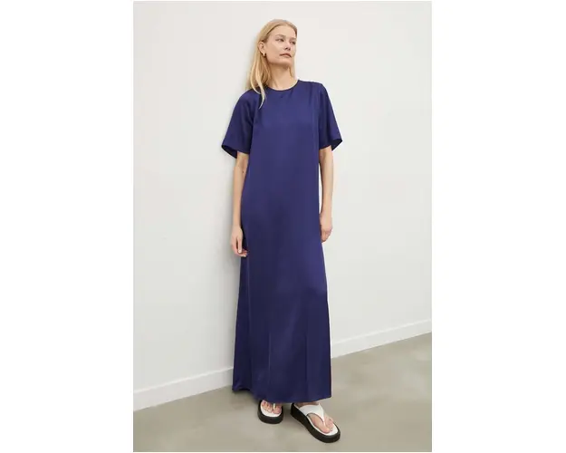 Samsoe Samsoe rochie culoarea albastru marin, maxi, drept