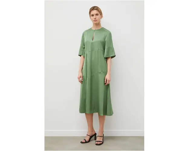Day Birger et Mikkelsen rochie culoarea verde, midi, drept