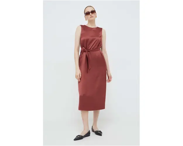 Weekend Max Mara rochie culoarea rosu, midi, drept 2415220000000