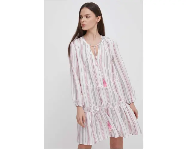 Pepe Jeans rochie din in mini, evazati