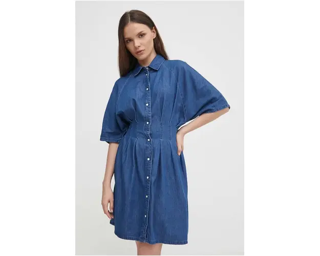Pepe Jeans rochie SARAH culoarea albastru marin, mini, evazati, PL953511