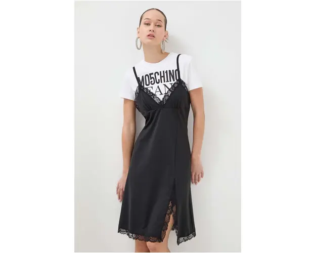 Moschino Jeans rochie culoarea negru, mini, drept