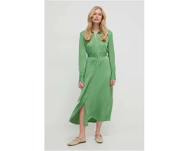 BOSS rochie culoarea verde, midi, oversize 50511831