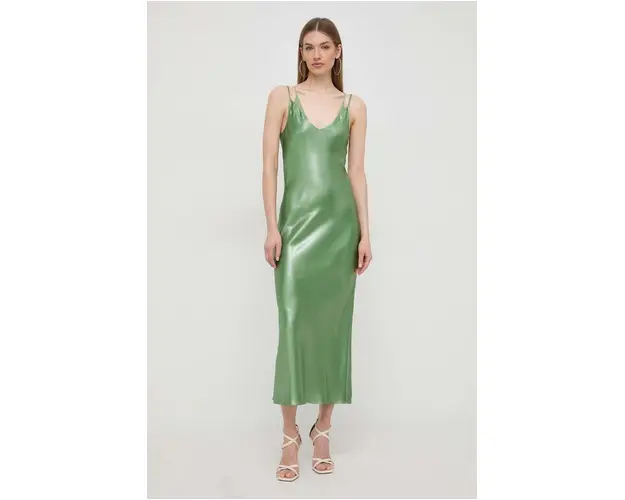 BOSS rochie culoarea verde, maxi, drept 50511832