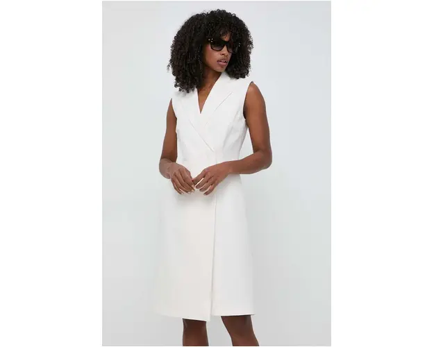 BOSS rochie culoarea alb, mini, drept 50515633