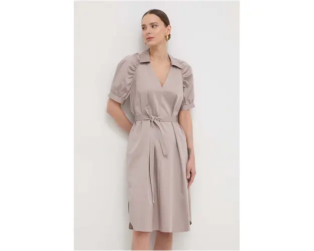 BOSS rochie culoarea bej, mini, evazati 50515778