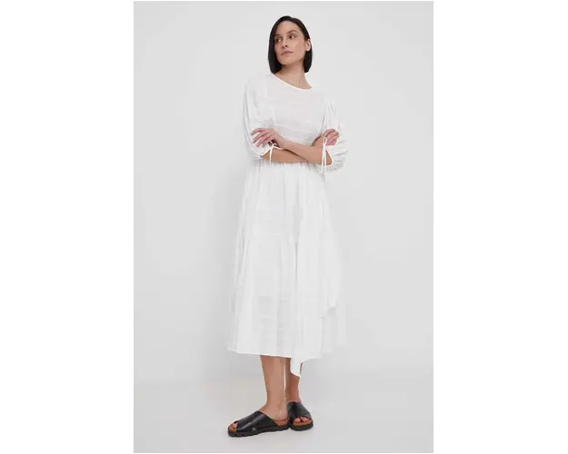 Barbour rochie culoarea alb, midi, evazati