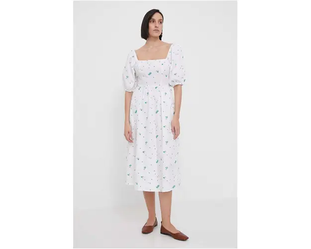 Barbour rochie din bumbac midi, evazati