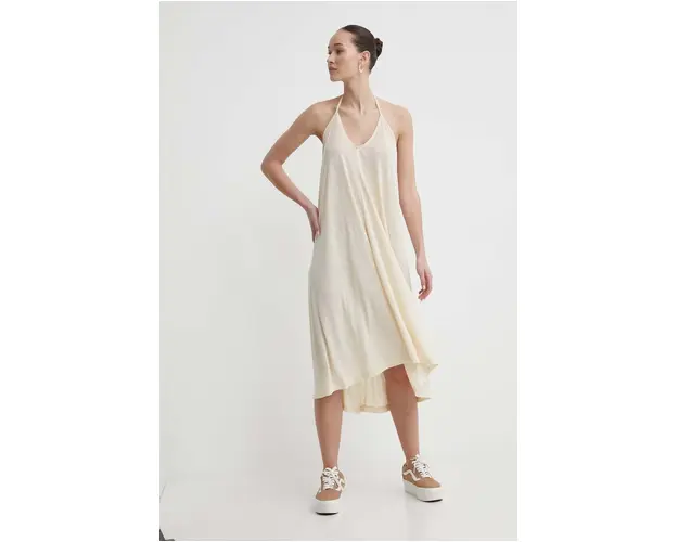 Roxy rochie din amestec de in culoarea bej, mini, drept, ERJX603390