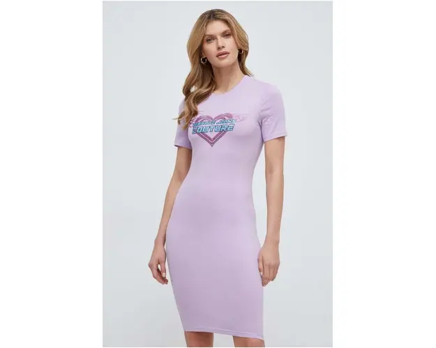 Versace Jeans Couture rochie culoarea violet, mini, mulata