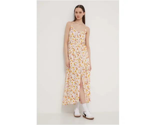 Billabong rochie culoarea alb, maxi, drept