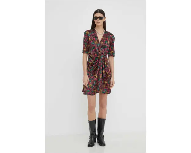 The Kooples rochie de matase mini, evazati, FROB28063K