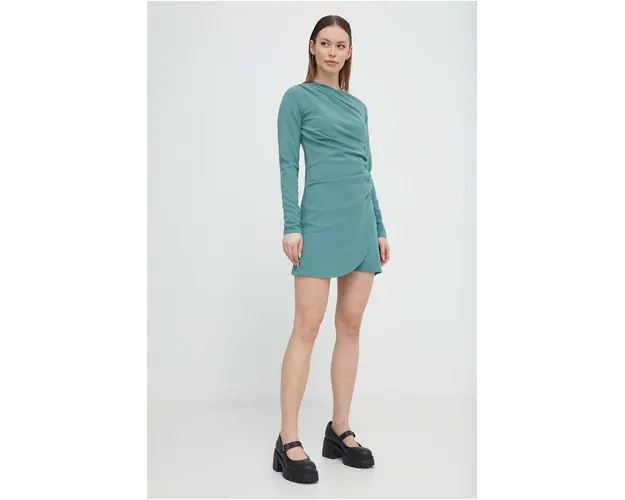 Abercrombie & Fitch rochie culoarea verde, mini, drept