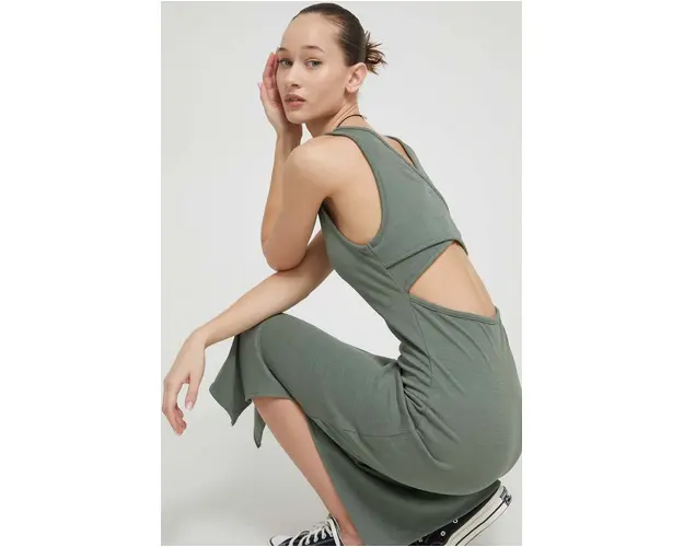 Roxy rochie culoarea verde, midi, mulata RJKD03442