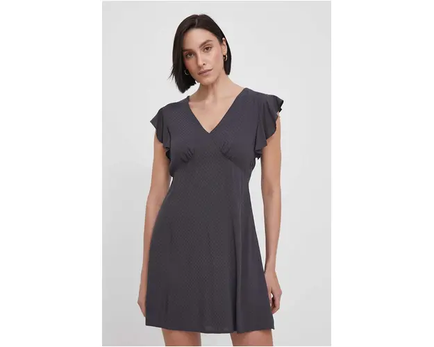 Pepe Jeans rochie culoarea gri, mini, evazati