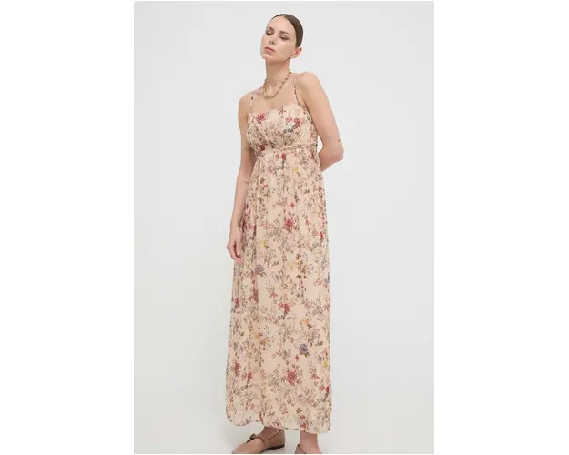 Weekend Max Mara rochie culoarea bej, maxi, evazati 2415220000000