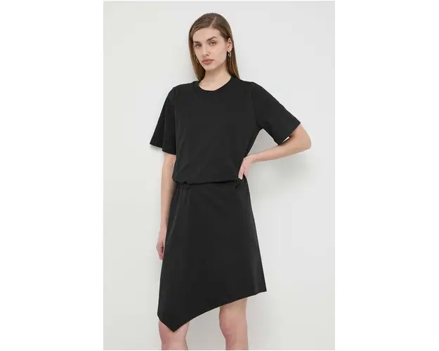 Weekend Max Mara rochie din bumbac culoarea negru, mini, evazati 2415620000000