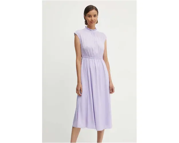 United Colors of Benetton rochie culoarea violet, midi, evazati