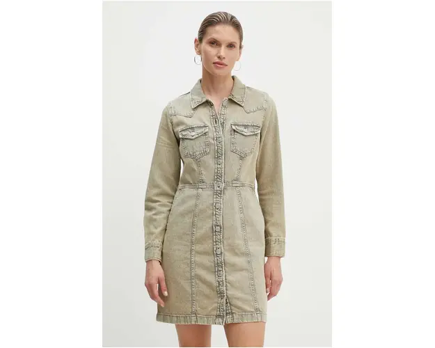 Levi's rochie jeans culoarea bej, mini, drept