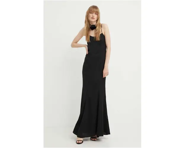 Blugirl Blumarine rochie culoarea negru, maxi, drept, RA4122.T1942