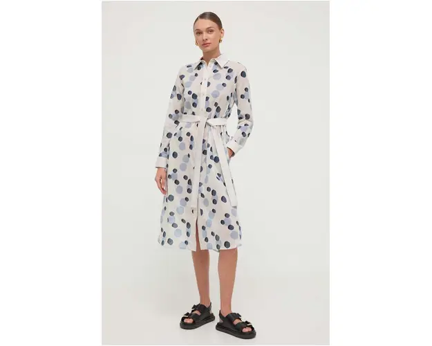 Max Mara Leisure rochie din bumbac culoarea gri, mini, evazati 2416220000000