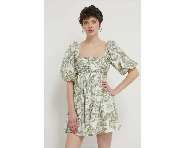 Abercrombie & Fitch rochie culoarea verde, mini, evazati