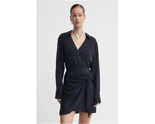 Abercrombie & Fitch rochie culoarea negru, mini, drept