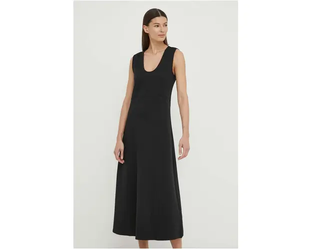 Marc O'Polo rochie culoarea negru, midi, evazati