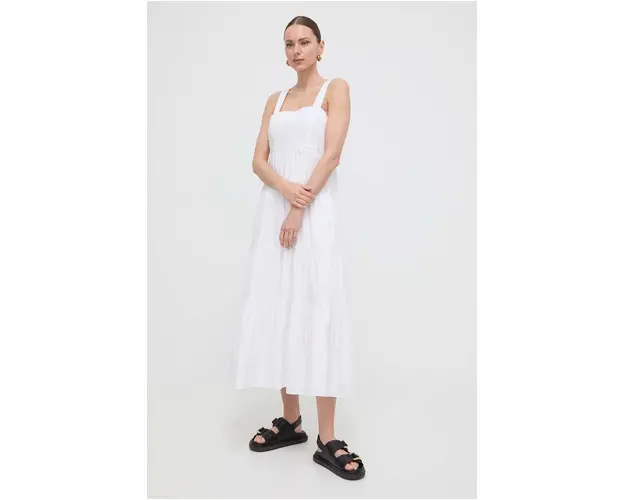 MICHAEL Michael Kors rochie culoarea alb, midi, evazati