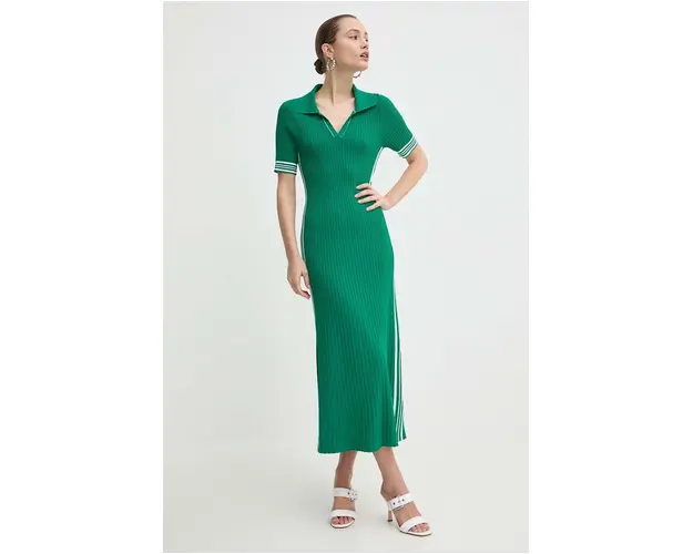 Miss Sixty rochie RJ5120 KNIT DRESS culoarea verde, maxi, mulata, 6L1RJ5120000