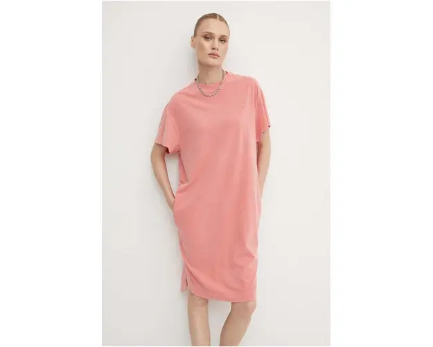 G-Star Raw rochie din bumbac culoarea roz, mini, oversize