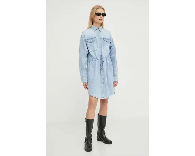 G-Star Raw rochie jeans mini, drept